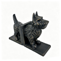 Paire d'entretoises de livres décoratives en fonte, faites à la main, écologiques, en forme de chien Scottie Terrier, pour salon et maison