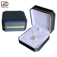 Boîte à bijoux octogonale en cuir PU de haute qualité ROGOOD OEM ODM, boîte d'emballage pour bracelet avec cadre doré, accepte la personnalisation P1734