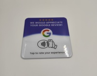 Индивидуальная QR-код NFC-карта для отзывов Google (213/215), матовая черная самоклеящаяся карта с клеевым слоем