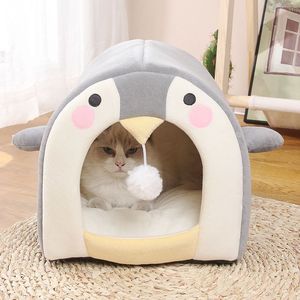 Penguin Pet <b>House</b> Soft Cat <b>Bed</b> Enclosed Warm Nest For Cats Size S M L - Product Image 2