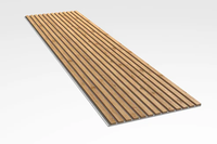 Panneaux acoustiques modernes en fibres de polyester PET gris, lattes de bois, placage de chêne naturel pour la décoration intérieure des halls d'hôtels, écologiques et insonorisants