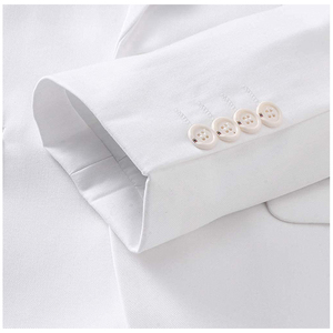 2022 giacca da <span class=keywords><strong>uomo</strong></span> in poliestere solido Slim Fit <span class=keywords><strong>Blazer</strong></span> Casual <span class=keywords><strong>bianco</strong></span> 1 bottone con risvolto dentellato colletto rovesciato - Product Image 6