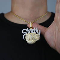 Collier pour homme avec pendentif lettre de style nouveau, entièrement pavé de diamants, chaîne en bambou, en cuivre, pour le commerce extérieur AliExpress