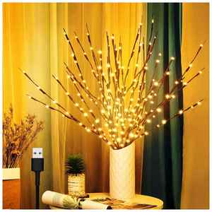Hot Sell 20 Leds Tree Willow Twig <b>Light</b> <b>Branch</b> String Lamp Christmas Wedding Battery Powered Fabric Gift Home Decoration 70cm - Product Image 4