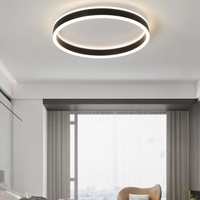 Plafonnier moderne au design simple, couleur noir et or, à intensité variable, pour salon, salle à manger, chambre à coucher, 30W 37W, plafonnier LED