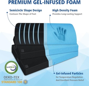 Repose-pieds XXL en mousse à mémoire de forme pour bureau, 3 hauteurs réglables, chaise de bureau, chaise de jeu, support de jambe en gel, repose-pieds noir, soutien - Product Image 4