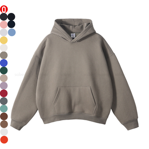 Custom Unisex 305 Gsm Fleece Fabric Solid Plus Size Pullover Hoodies&Sweatshirts With Pocket High Quality Autumn Streetwear