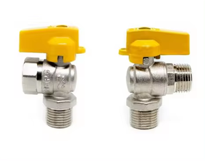 1/2 BSP NPT 90 Derece Erkek / Dişi Pirinç veya Çinko Alaşımlı Açılı Dirsek Gaz Kesme Küresel Vana - Product Image 2