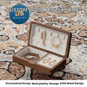 Boîte à bijoux et organiseur en bois gravé sur mesure YDF, boîte cadeau de mariage avec une capacité de 0-1L, origine Shandong, marque <span class=keywords><strong>KIKA</strong></span> - Product Image 2