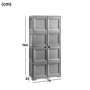 Armario de 2 Puertas WENGE con Soporte para Escoba, 79x43x164 cm, Mueble de Almacenamiento - Product Image 4