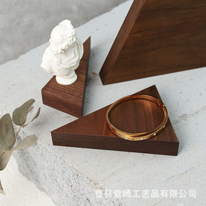 Wooden Triangular Jewelry Rack For Necklace Display <b>Storage</b> Stand With Custom Logo Option - Product Image 2