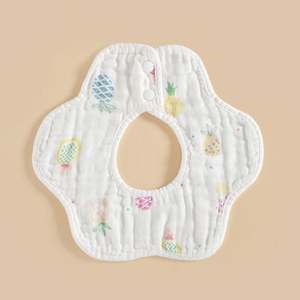 <b>Muslin</b> <b>Baby</b> Bibs Cotton Bandana Drool Bibs Bulk for Newborn Infant 4 Absorbent Layers Feeding Accessory - Product Image 5