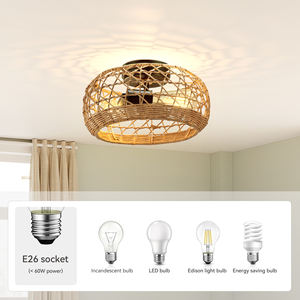 Lámpara Colgante Boho <span class=keywords><strong>de</strong></span> Ratán Tribesigns, 2 Luces, Tejida a Mano con Fibra Natural, <span class=keywords><strong>para</strong></span> Isla <span class=keywords><strong>de</strong></span> Cocina o Comedor - Product Image 6