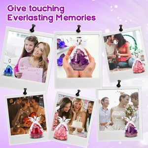 Statua di Angelo in Vetro con Rosa Eterna Conservata, Regalo per Natale, Festa della Mamma, Laurea, Ringraziamento, Anniversario per Donne e Mamme - Product Image 6