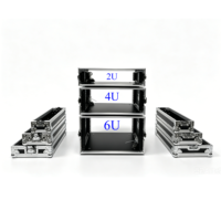 Boîtier de transport/Flight Case 4U en contreplaqué noir et aluminium argenté de haute qualité OEM/ODM pour amplificateur, assemblable avant/arrière