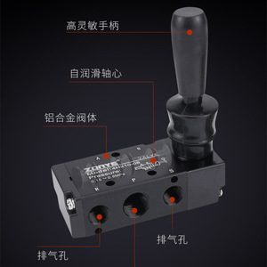 Válvula Manual Zonye 4H210-08 4L210-08 de Dos Posiciones y Cinco Vías, Válvula de Control Neumática Operada Manualmente con Palanca - Product Image 2