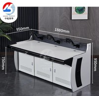 Table de console de salle de contrôle commerciale moderne avec trois sièges pour hôtels, hôpitaux, écoles, supermarchés et ateliers