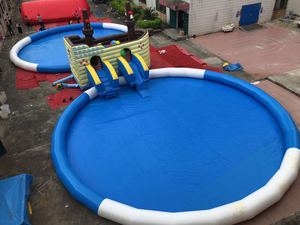 Parc aquatique <span class=keywords><strong>gonflable</strong></span> commercial 2 piscines 30x25x8m <span class=keywords><strong>Jeux</strong></span> aquatiques amusants imperméables Adultes Enfants 500kg Installations de divertissement - Product Image 3