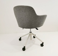 Chaise de bureau pivotante GS-G1860 moderne, réglable, grise, confortable, en tissu, avec base à 4 étoiles, mouvements silencieux, certifiée BIFMA, pour hôtel et appartement