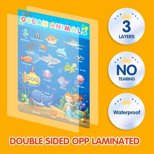 Affiches éducatives de dessins animés, 18 pièces, décoration murale pour l'apprentissage des mots en anglais, pour l'apprentissage précoce - Product Image 4