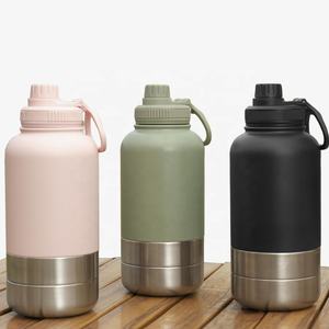 Custom Logo 32oz Durable Stainless Steel 3-in-1 Portable Pet Feeder Outdoor Travel Bowl Insulated <b>Dog</b> Water <b>Bottle</b> Leak Proof - Product Image 5