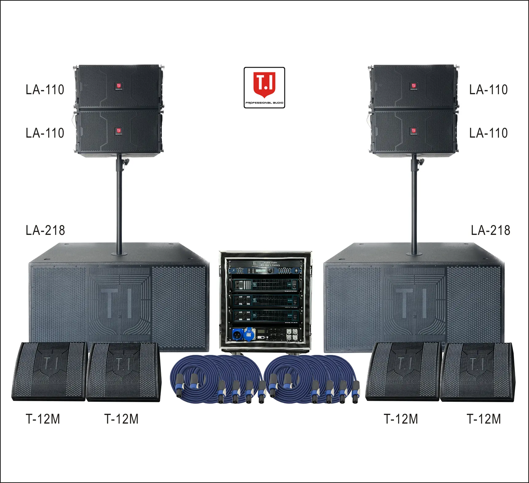 LA-110 Sistema de sonido de Audio de concierto de escenario impermeable pasivo profesional Altavoz de matriz de línea bidireccional de 10 pulgadas