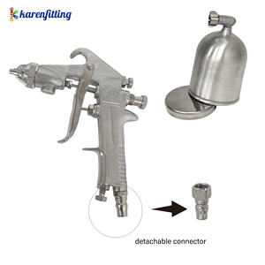 Pistola de Pulverización con Boquilla de 1.5mm, Plateada, 400ml, Alimentación por Gravedad, Vaso Superior de Plástico, Herramienta de Pintura Portátil para Interiores y Exteriores -001 - Product Image 1