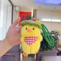 Porte-clés en peluche canard jaune 3D mignon, mini jouet en peluche doux, breloque de sac, pendentif de sac à main, accessoire à suspendre pour sac à dos, cadeau