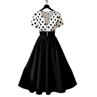 Nouvelle Robe Chic à Pois Bicolore pour Femme, Idéale pour le Travail et les Occasions Spéciales – Collection Européenne et Américaine pour le Commerce International
