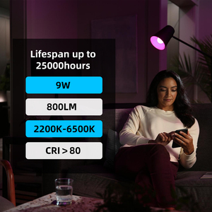 Best Quality Hot Sale Google Home Alexa Dimmable 120V A19 9W Wifi Bombilla Inteligente Smart Color <strong>Bulb</strong> - Product Image 2