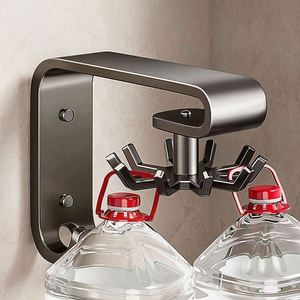 Gray Leather Stainless Steel Carved Hanging <b>Rack</b> Gun Swivel Hook Perforation-Free Wall Mounted Spatula Cutting Board <b>Rack</b> - Product Image 3