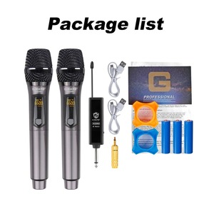 Không dây <span class=keywords><strong>Microphone</strong></span> G-MARK x220u UHF karaoke mic với lithium có thể sạc lại pin Receiver làm việc 5 giờ cho loa - Product Image 5