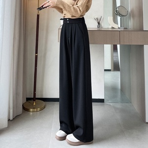 Pantalones de Cintura Alta, Holgados, de Pierna Ancha, Estilo Vintage, de Poliéster y Elastano para Mujer, Primavera/Otoño 2025, Nuevo Estilo, para Mujeres de Baja Estatura, Pantalones de Alta Gama - Product Image 5