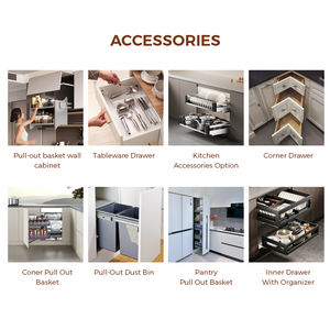 Elegante e Raffinato Set di Mobili da Cucina in Legno con Ripiani Aperti e Design con Forno Integrato per Villa, Maniglie di Stile - Product Image 4