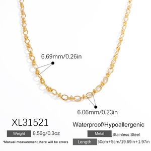 Simple and High-End Stainless Steel Necklace with 18K Real Gold <b>Titanium</b> Steel Lock Link <b>Chain</b> Pendant Jewelry for Parties - Product Image 6