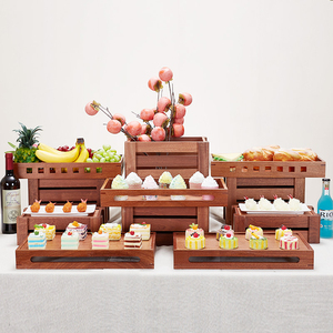 派对婚礼装饰甜点蛋糕架木桌高茶层面包展示架 - Product Image 3