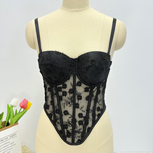 <span class=keywords><strong>Top</strong></span> <span class=keywords><strong>corsetto</strong></span> vintage da <span class=keywords><strong>donna</strong></span> in pizzo, canotta con scollo a V, intimo modellante in rete con stampa floreale, bustier, crop <span class=keywords><strong>top</strong></span> - Product Image 5