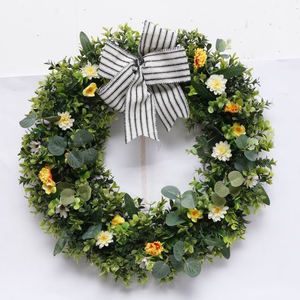 Couronne de porte en rotin artificiel faite à la main, en forme de nid d'oiseau, pour le printemps, décorations de jardin et de maison, couronne de Pâques - Product Image 3