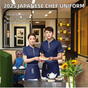 Uniforme Cómodo y Ligero de Poliéster Tejido de Primera Calidad, Manga Corta, con Estampado Digital, Unisex, para Cocina Japonesa, Restaurante, Bar - Product Image 2