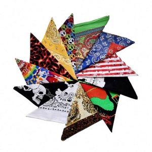 Custom Logo Hip Hop 100% Cotton Square Bandana Magic Scarf Cycling Kerchief Ethnic Bandana - Product Image 2