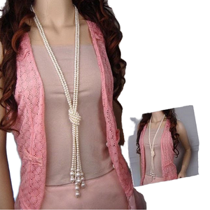 Collana lunga a catena maglione di perle a più strati alla moda all'ingrosso per fidanzamento o regalo di anniversario - Product Image 1