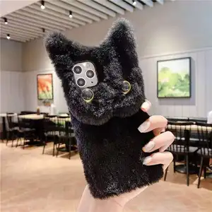 Nueva funda bonita para teléfono de gato de peluche adecuada para iPhone 14 series funda para teléfono de dibujos animados