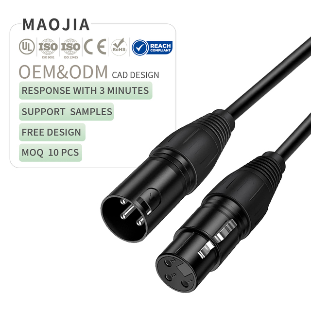 Professional 3-Pin DMX 512 Cable Shielded XLR Stage Lighting Control Wire for Theater Concert DJ Equipment