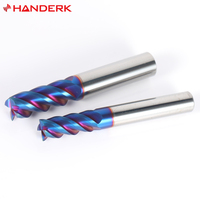 HANDERK HRC65 Juego de fresas de extremo plano Fresa de carburo de tungsteno para herramientas CNC