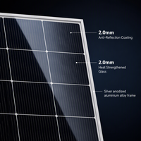 Panneau solaire bifacial mono N-Type 182 650W 132 cellules tout noir double vitrage haute efficacité 24,40% pour PV commercial
