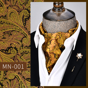 <span class=keywords><strong>Cravate</strong></span> <span class=keywords><strong>Ascot</strong></span> Homme de Luxe Personnalisée, Broderie Florale en <span class=keywords><strong>Soie</strong></span>, Classique Jacquard Paisley pour Costume de Cérémonie - Product Image 3