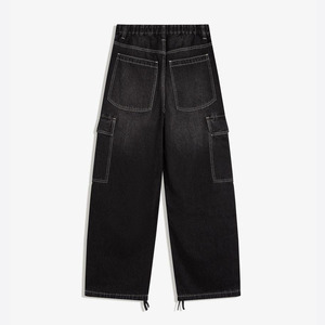 Pantalones Cargo de Carpintero OEM <span class=keywords><strong>Demin</strong></span> 2026 con Degradado Negro, Costuras Ligeras, Dobladillo con Cordón, Holgados y Anchos para Ocio y Trabajo - Product Image 6