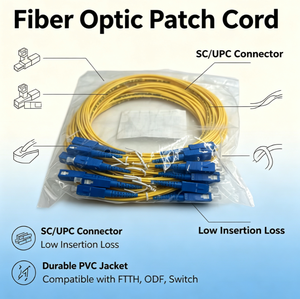 Großhandel SC UPC Singlemode Simplex Glasfaser-<span class=keywords><strong>Patchkabel</strong></span> 2,0mm 3,0mm LSZH Gelbes Kabel für FTTH ODF - Product Image 4