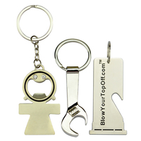 Porte-clés promotionnel en métal de l'usine, porte-clés personnalisé avec logo, porte-clés vierge en acier inoxydable pour sublimation, ouvre-bouteille porte-clés