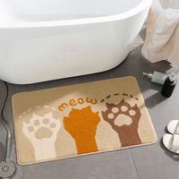 Tapis de sol absorbant pour salle de bain pour enfants en polyester doux et moelleux personnalisé, tapis de bain antidérapant à poils longs avec empreinte de pied